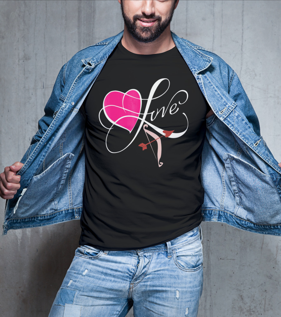 Love Stuck Valentine's Day Heart With Cupid's Arrow T-Shirt