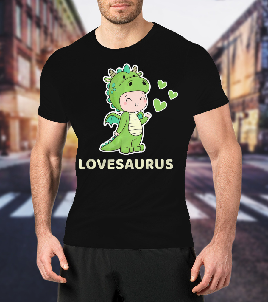 LOVESAURUS Valentine Dinosaur Hearts T-Shirt
