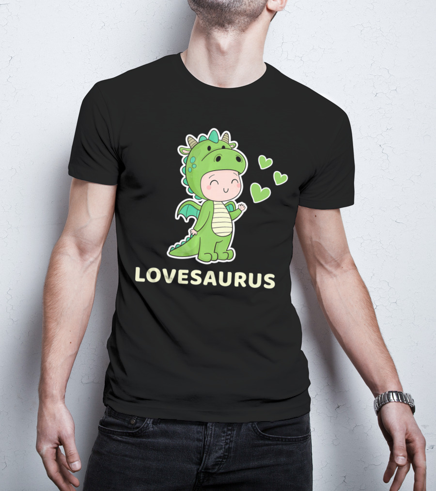 LOVESAURUS Valentine Dinosaur Hearts T-Shirt