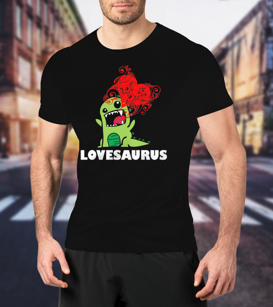 LOVESAURUS Valentines Day Dinosaur Heart T-Shirt