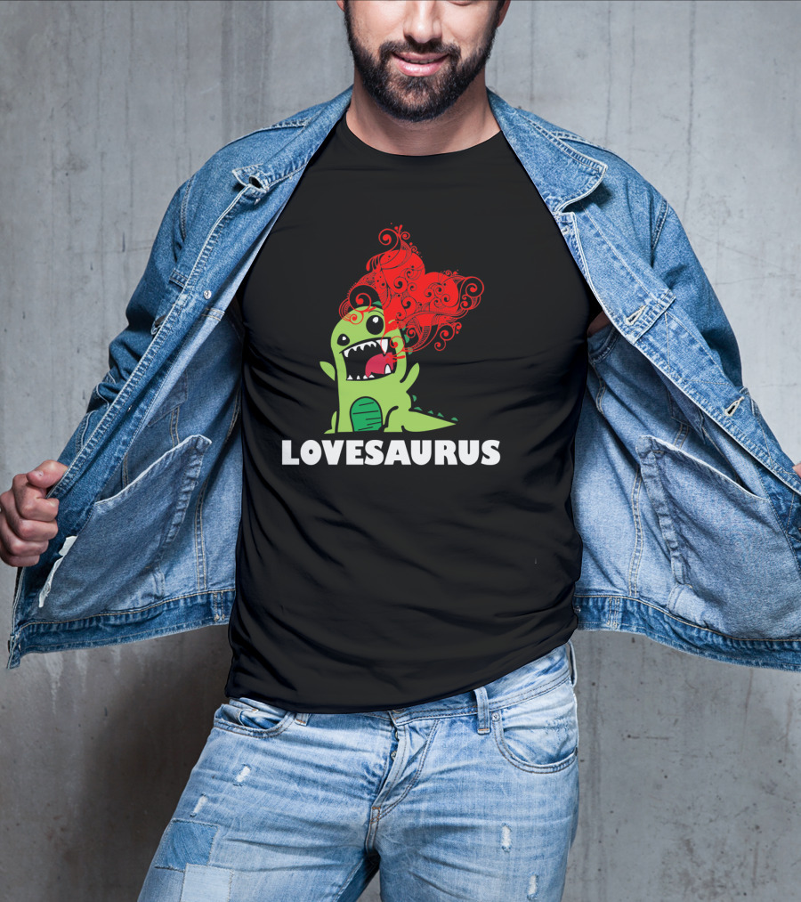 LOVESAURUS Valentines Day Dinosaur Heart T-Shirt