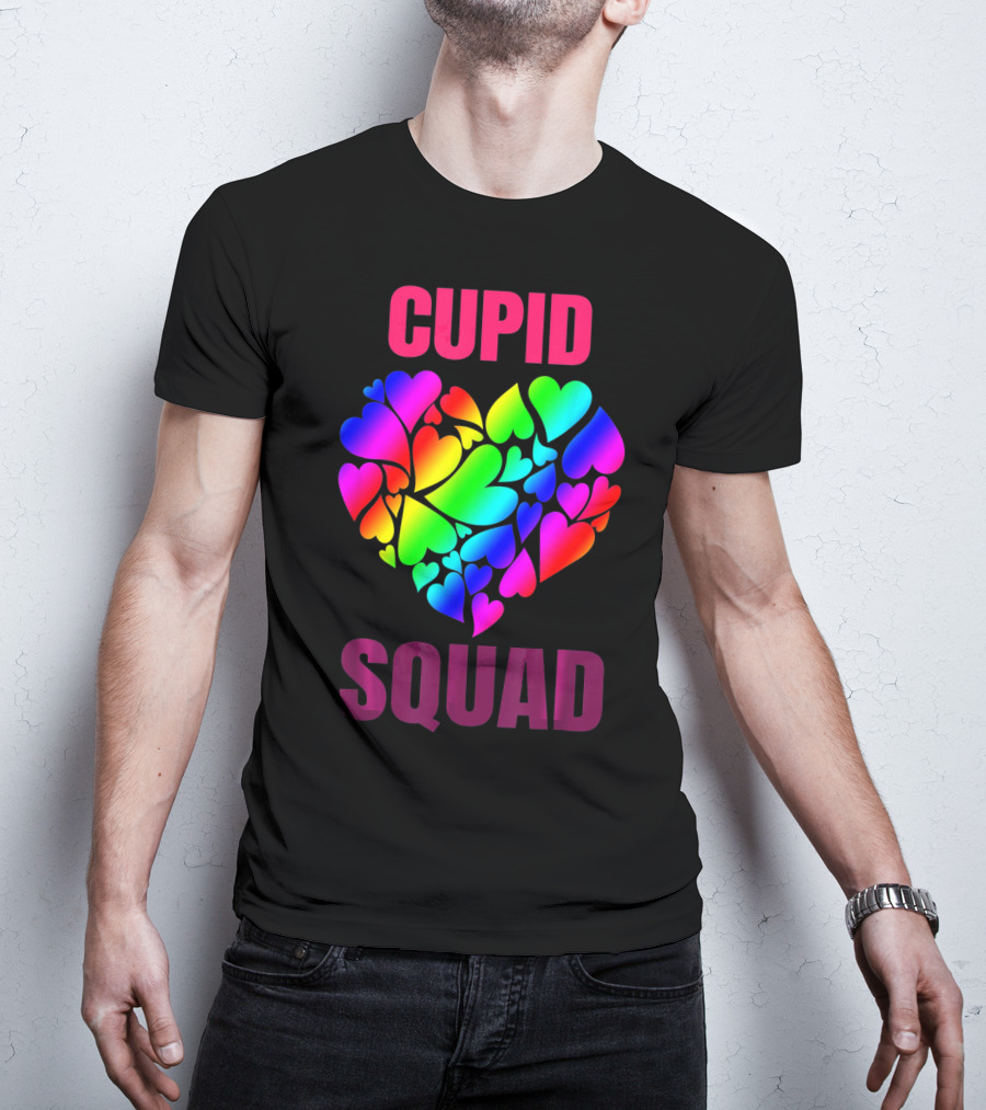 Cupid Squad Rainbow Heart Valentines T-Shirt
