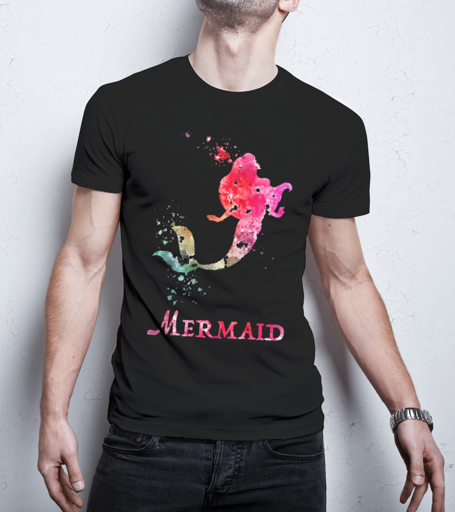Mermaid Valentines Day Pink Rainbow Splash T-Shirt