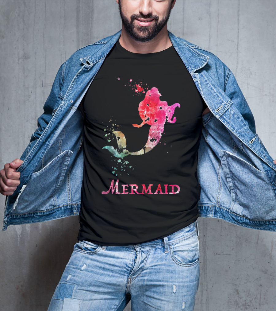 Mermaid Valentines Day Pink Rainbow Splash T-Shirt