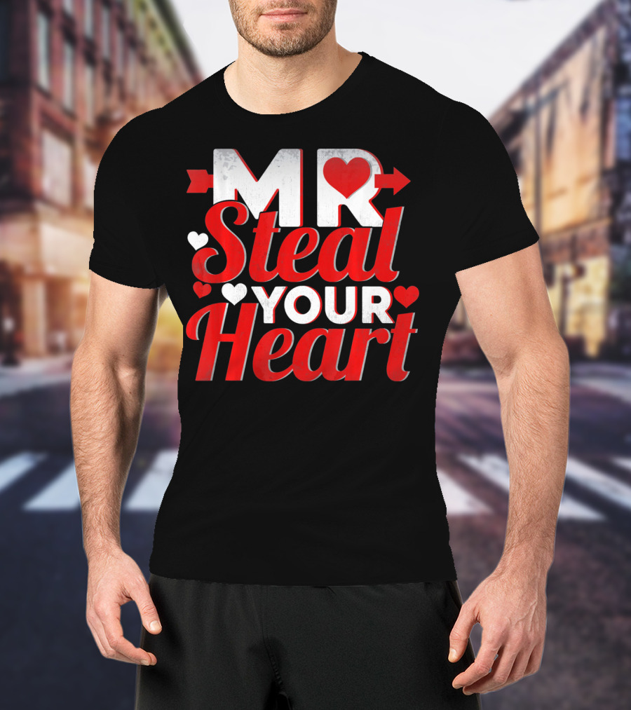 Mr Steal Your Heart Valentines Day Hearts And Arrows T-Shirt