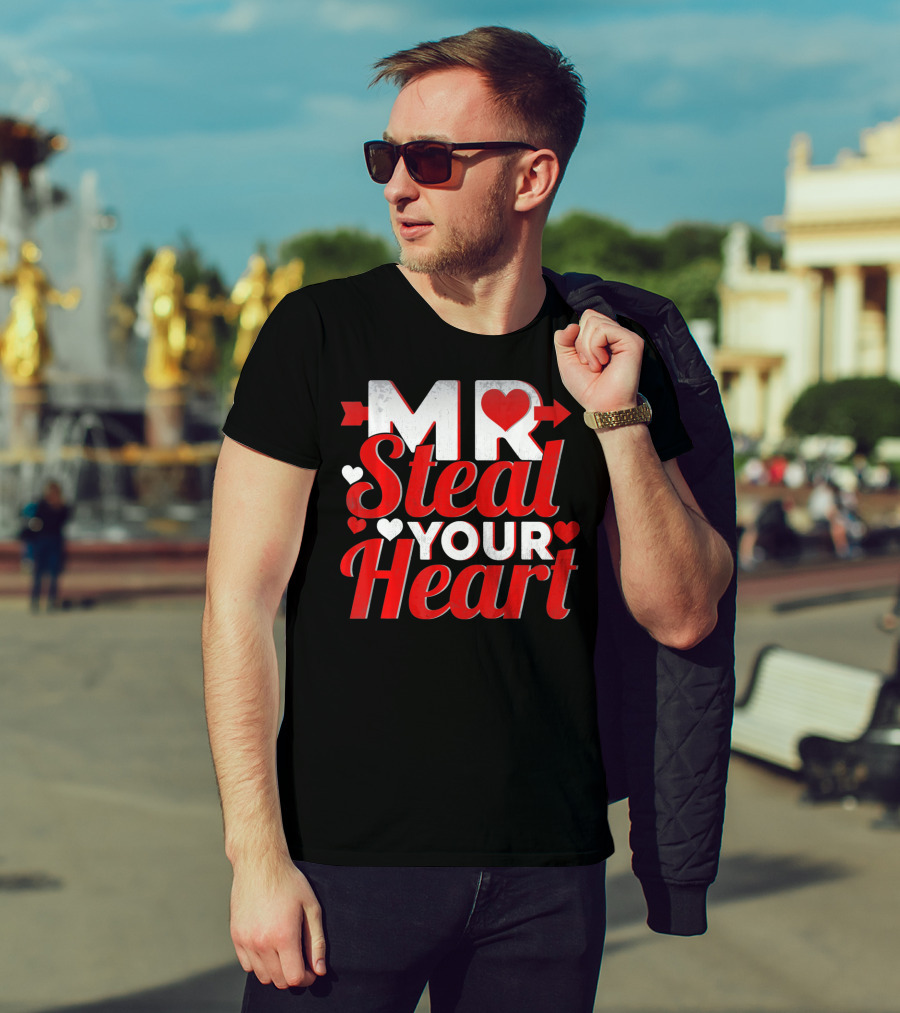 Mr Steal Your Heart Valentines Day Hearts And Arrows T-Shirt