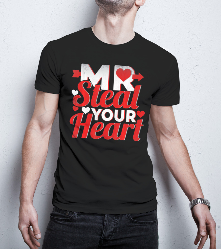 Mr Steal Your Heart Valentines Day Hearts And Arrows T-Shirt