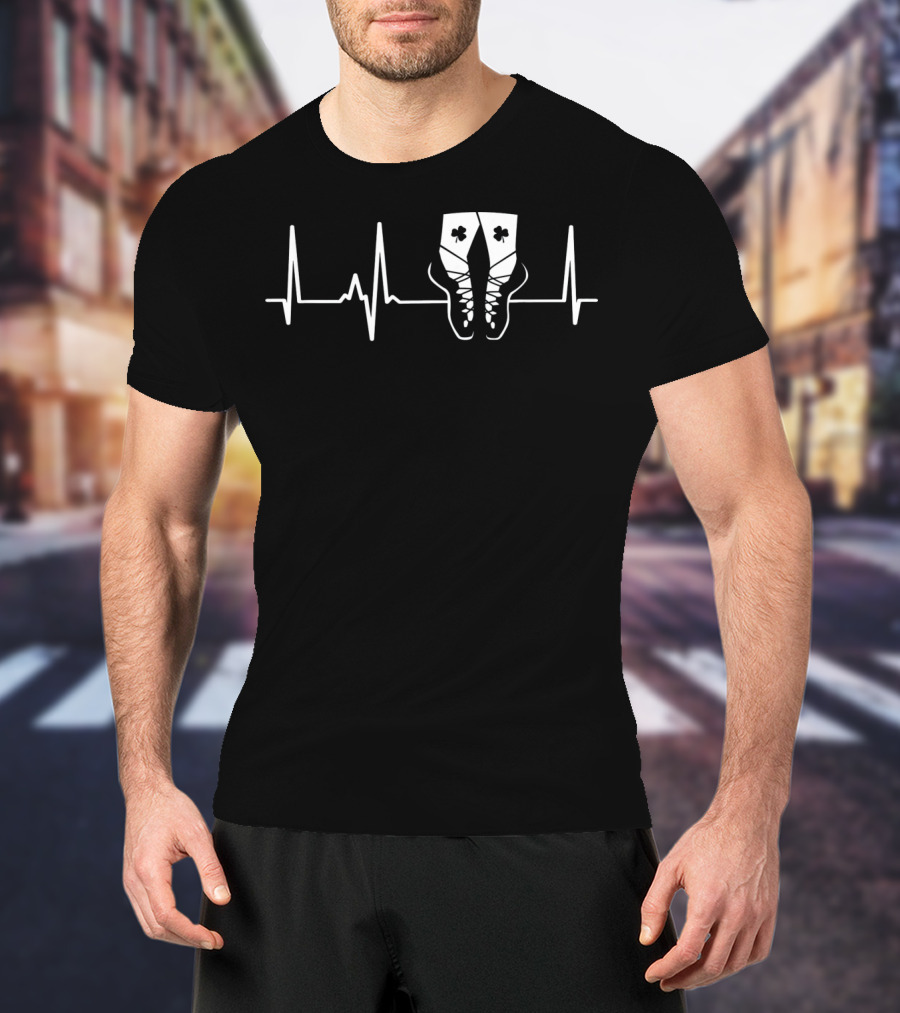 Irish Dance Heartbeat St Patricks Shamrock Shoes T-Shirt