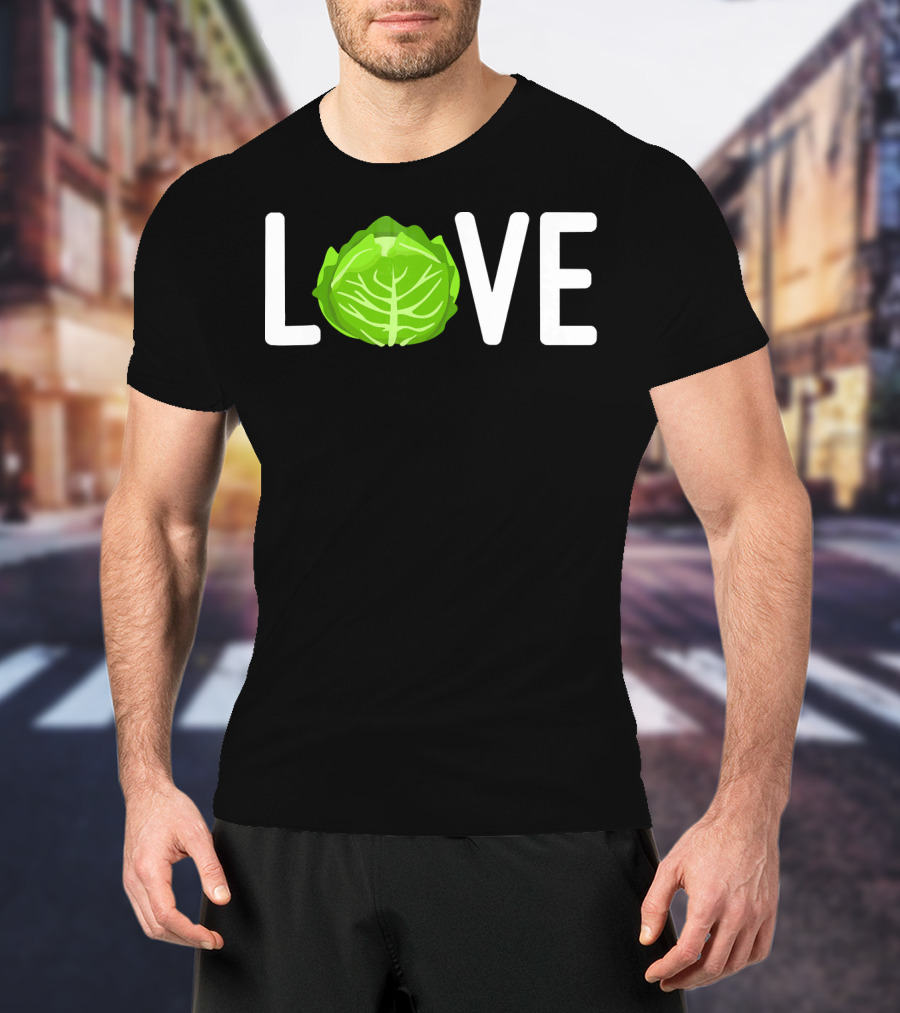 Love Cabbage Eating Clean Vegetarian Food T-Shirt