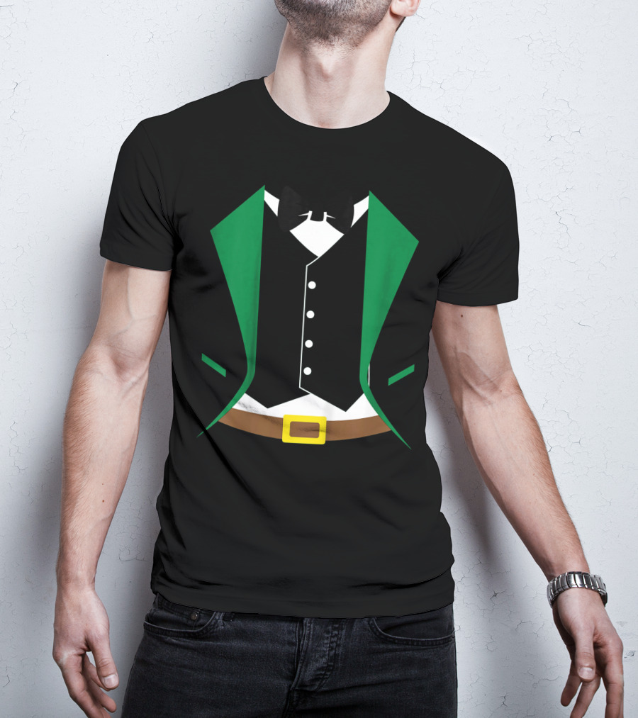 Kids Funny St Patrick's Day Leprechaun Tuxedo Costume T-Shirt
