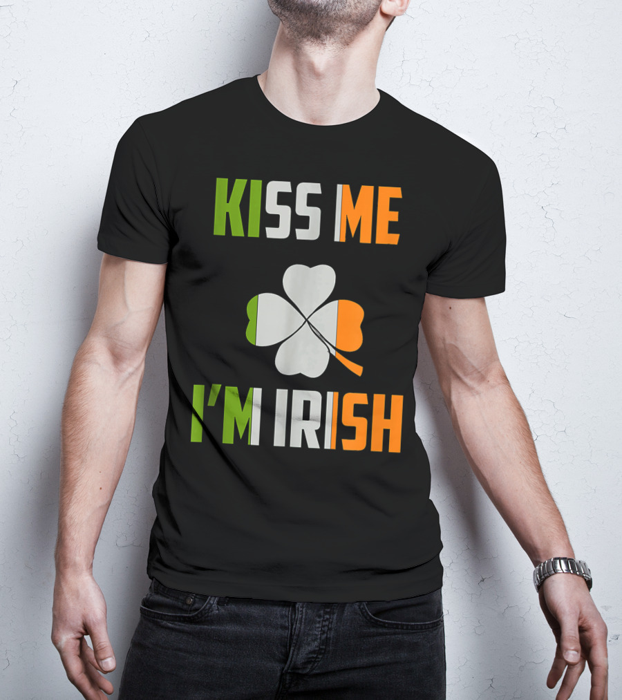 Kiss Me I'm Irish Saint Patrick Day Shamrock T-Shirt