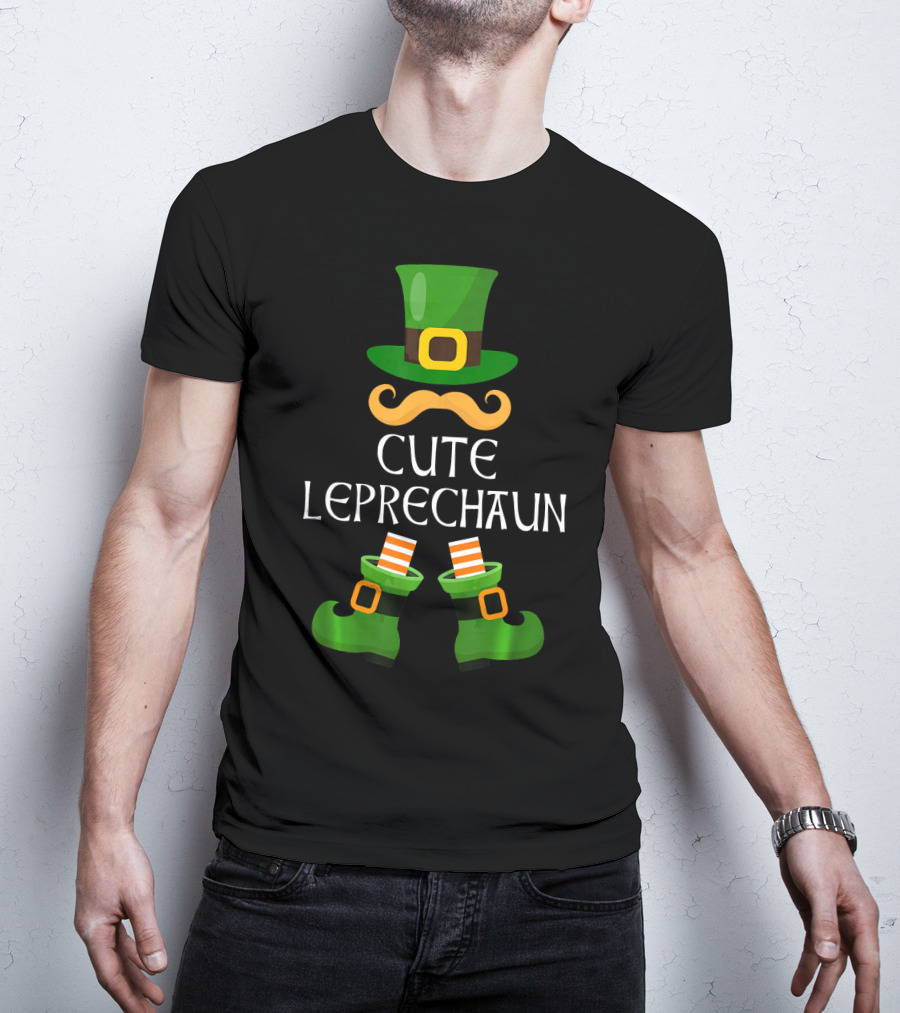 Cute Leprechaun Matching Family St Patrick's Day Hat Boots T-Shirt
