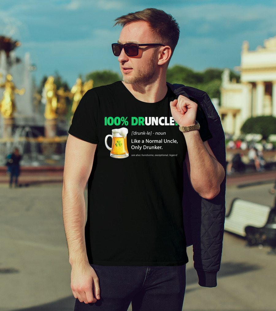 100% Druncle Like A Normal Uncle Only Drunker Saint Patricks Beer Mug Shamrock T-Shirt