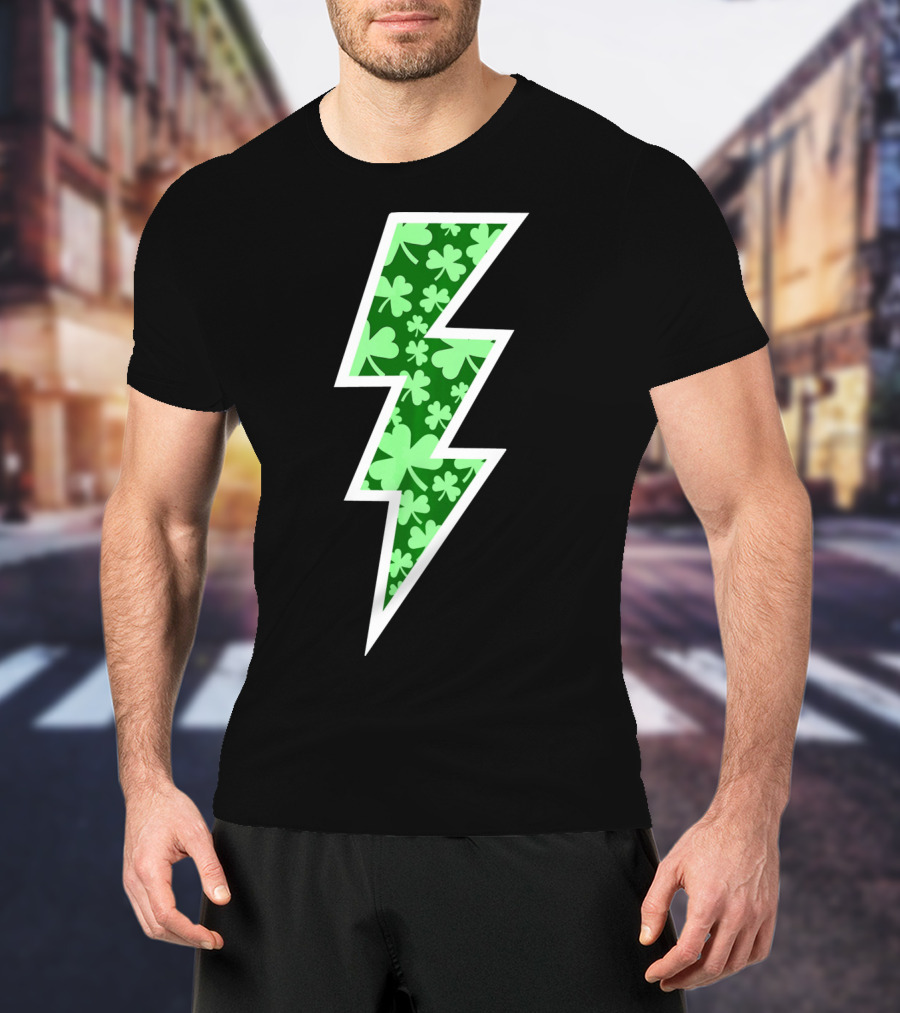 Lucky Irish Clover Lightning Bolt St. Patricks T-Shirt
