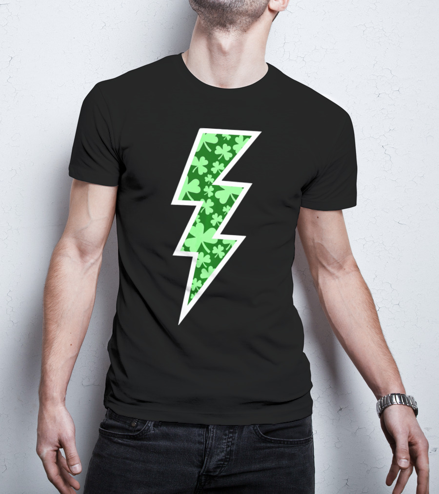 Lucky Irish Clover Lightning Bolt St. Patricks T-Shirt