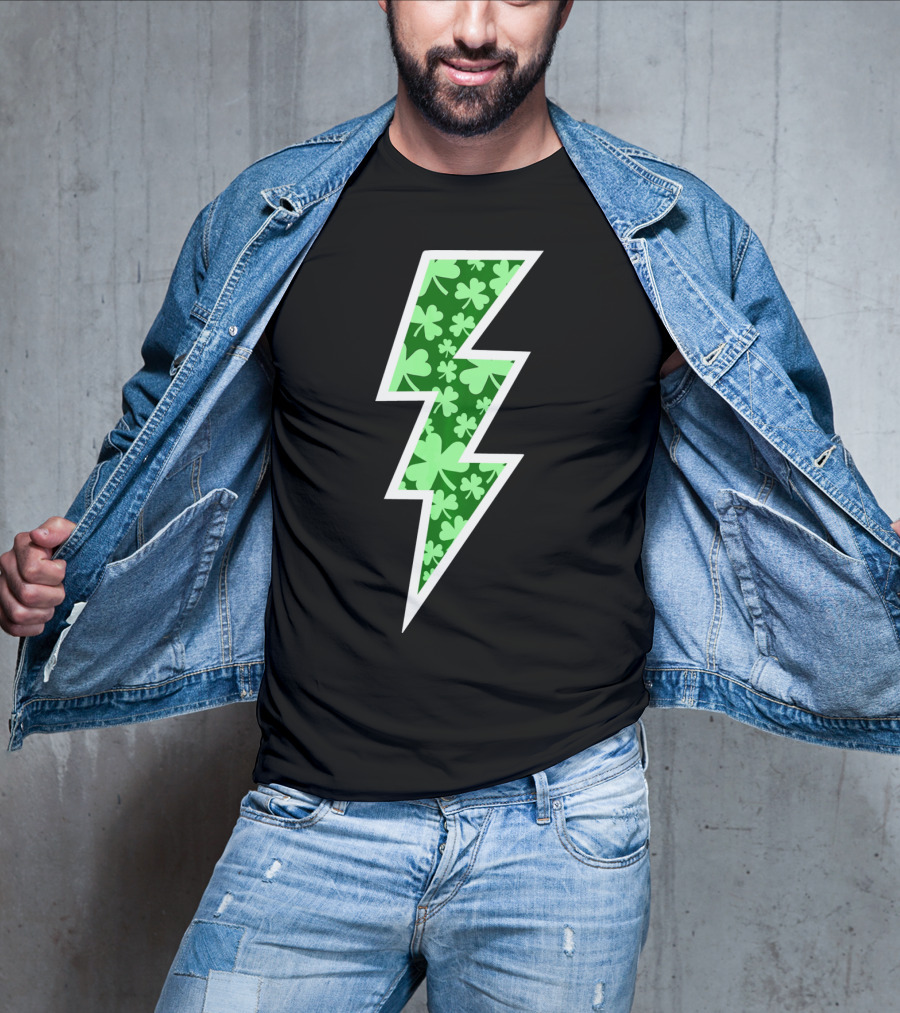Lucky Irish Clover Lightning Bolt St. Patricks T-Shirt