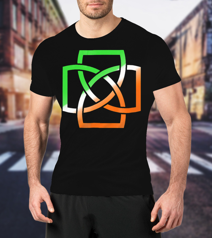 Irish Celtic Knot With Tricolor Flag Elements T-Shirt