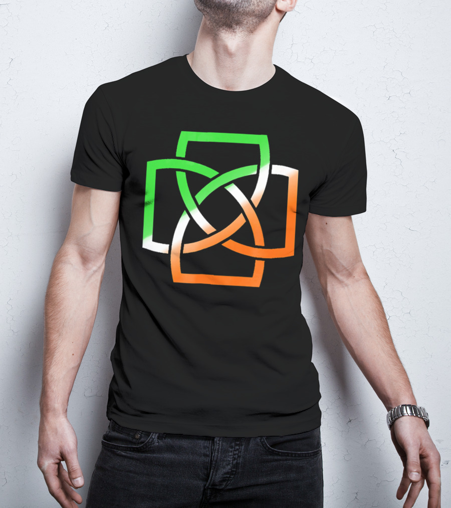 Irish Celtic Knot With Tricolor Flag Elements T-Shirt