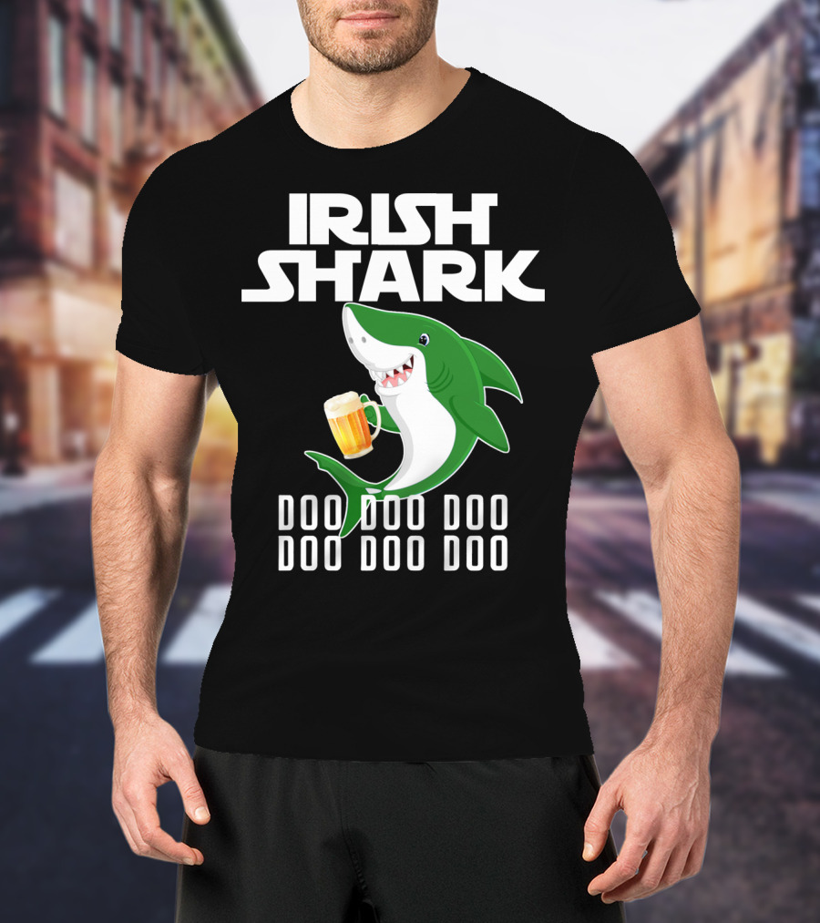 Irish Shark Doo Doo Doo With Beer Mug T-Shirt