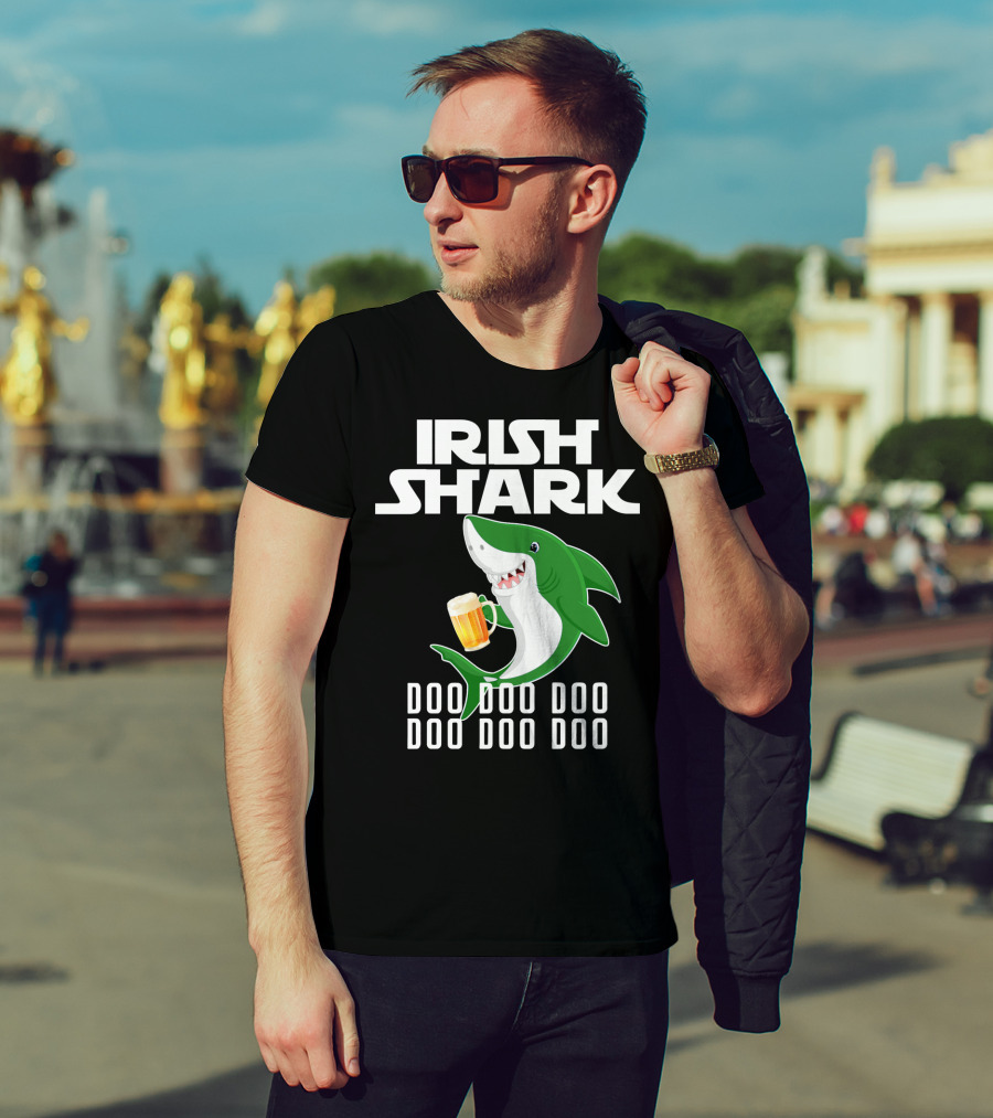 Irish Shark Doo Doo Doo With Beer Mug T-Shirt