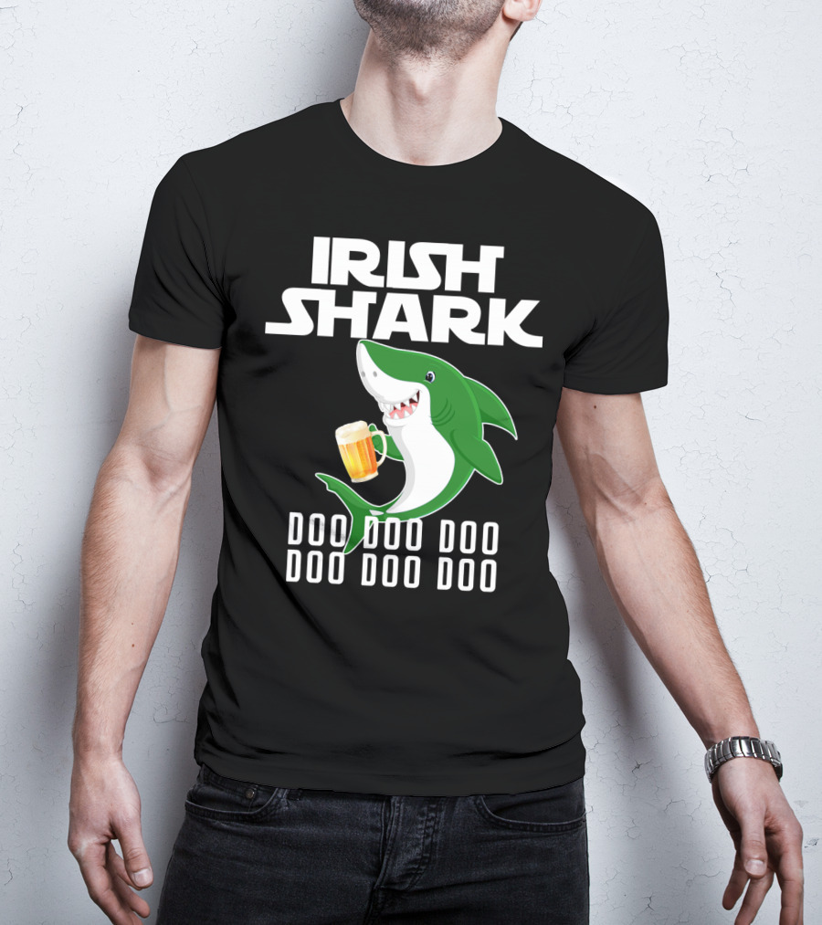 Irish Shark Doo Doo Doo With Beer Mug T-Shirt