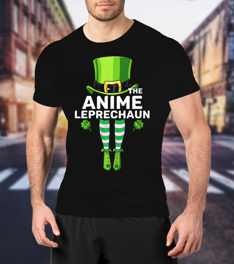The Anime Leprechaun Green Hat Striped Legs Clover T-Shirt