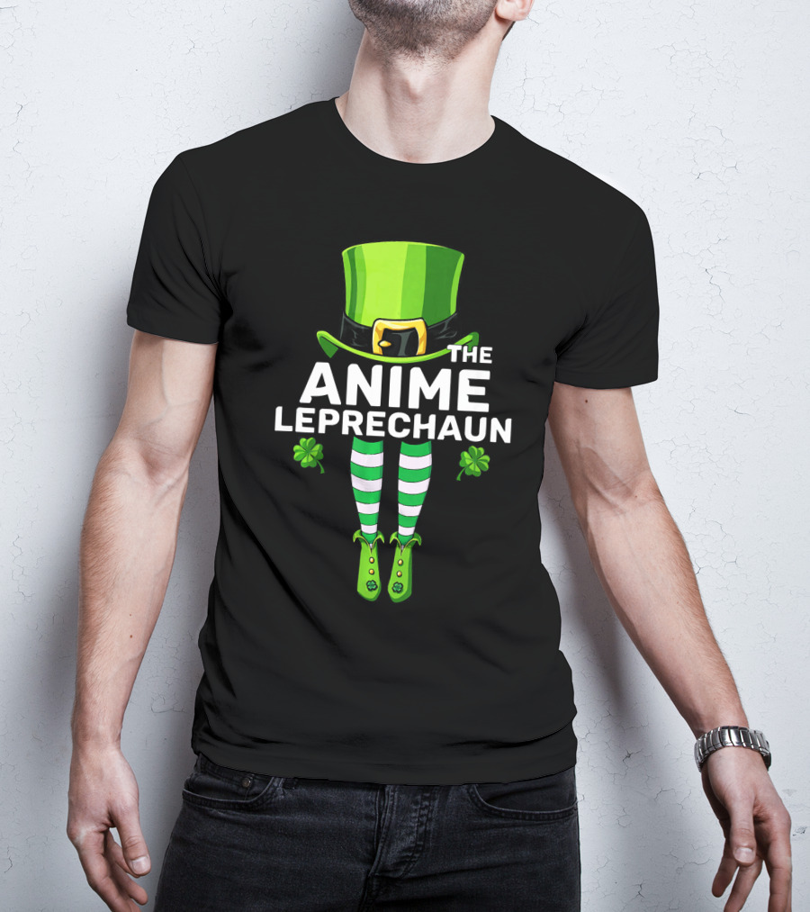 The Anime Leprechaun Green Hat Striped Legs Clover T-Shirt