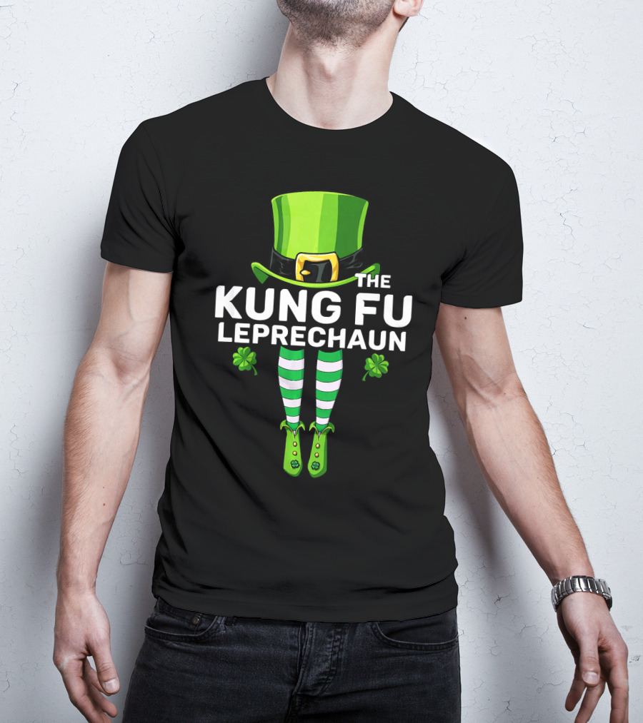 THE KUNG FU LEPRECHAUN Shamrock Legs Hat T-Shirt