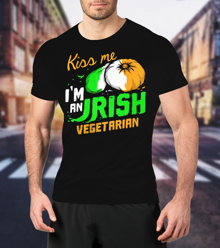 Kiss Me I'm An Irish Vegetarian St. Patrick's Day T-Shirt
