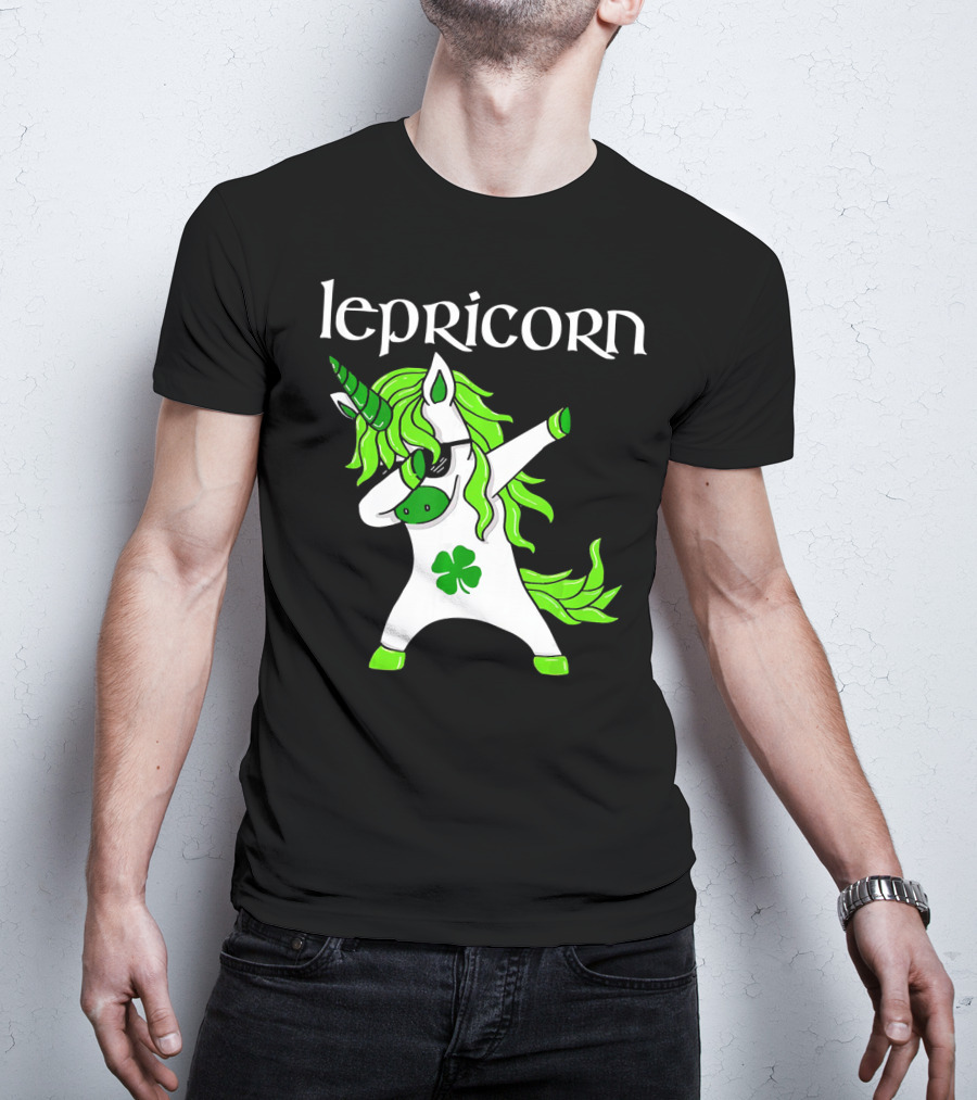 Dabbing Leprechaun Unicorn Lepricorn Funny St. Patricks T-Shirt