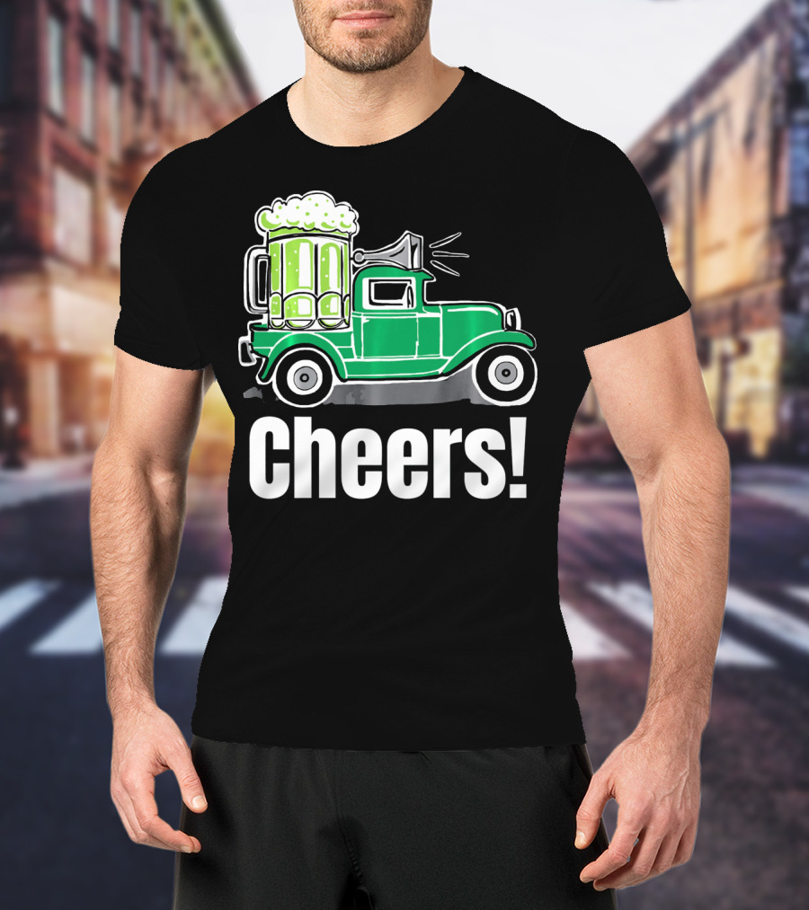 Cheers Vintage Truck With Green Beer T-Shirt
