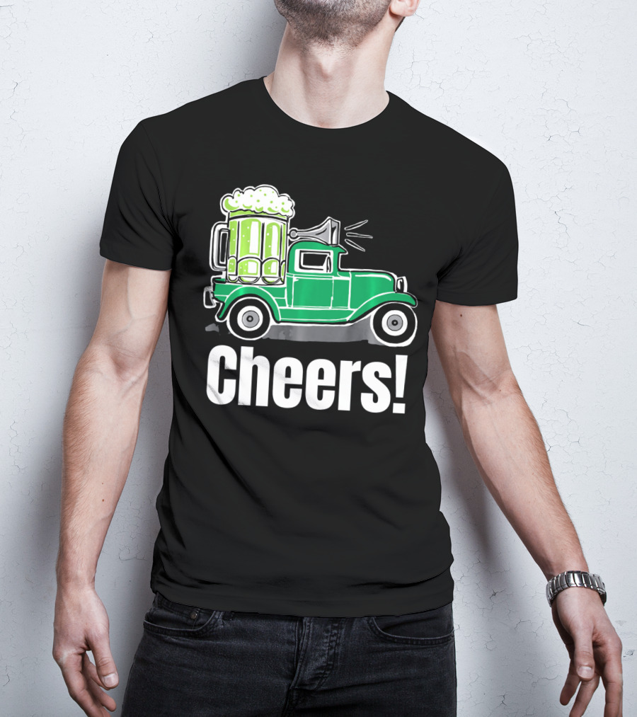 Cheers Vintage Truck With Green Beer T-Shirt