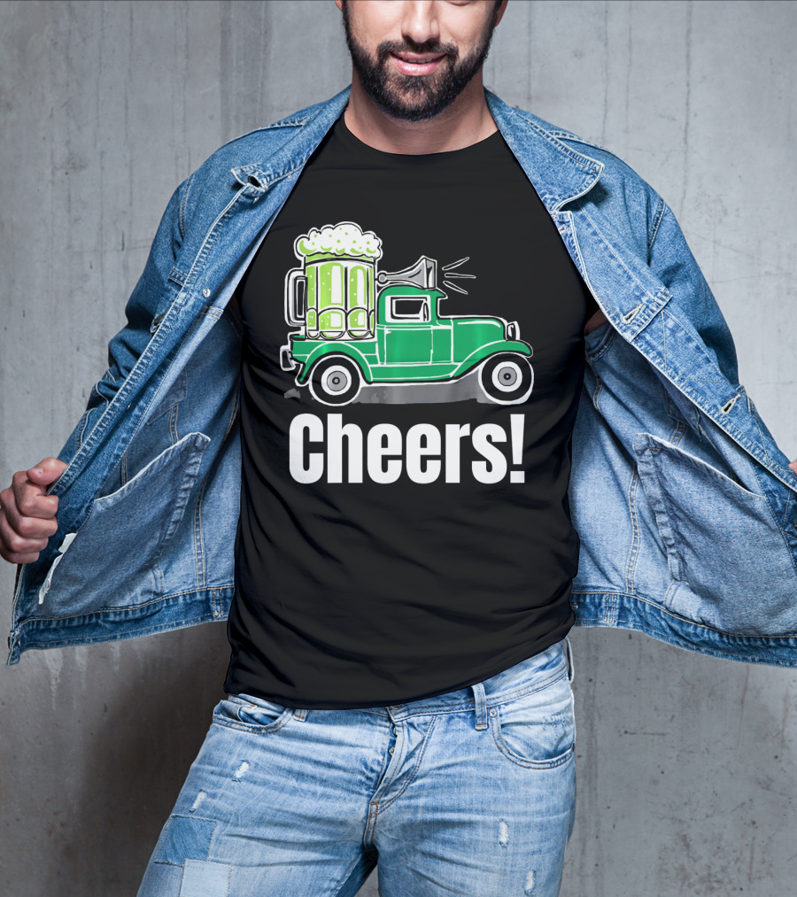 Cheers Vintage Truck With Green Beer T-Shirt
