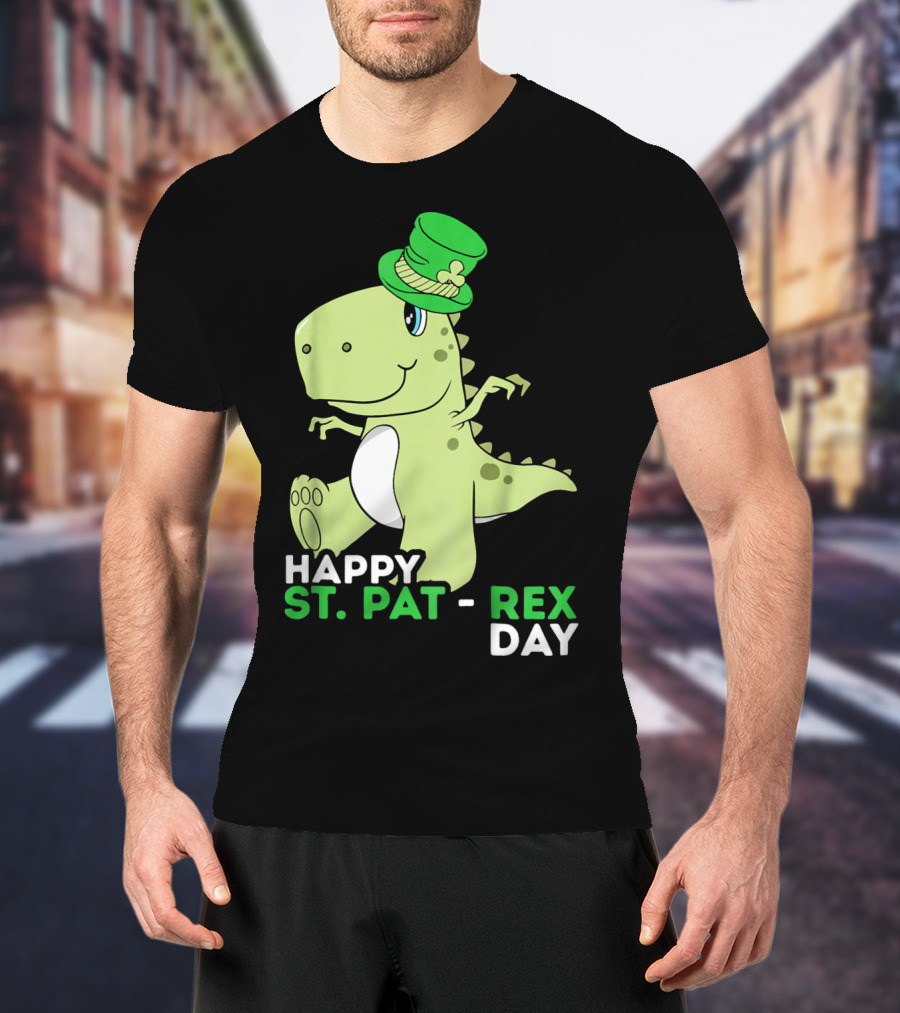 Happy St. Pat Rex Day Kids Girls Boy T-Shirt