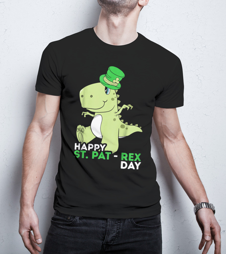 Happy St. Pat Rex Day Kids Girls Boy T-Shirt