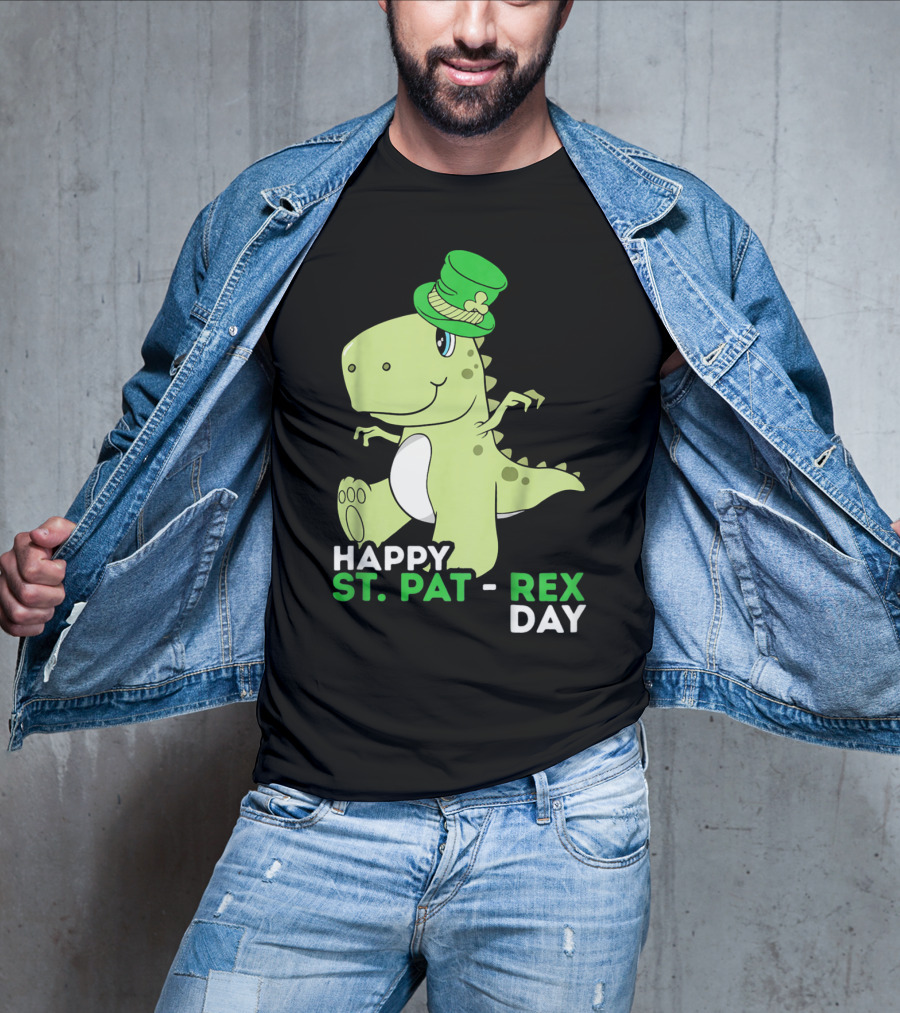 Happy St. Pat Rex Day Kids Girls Boy T-Shirt