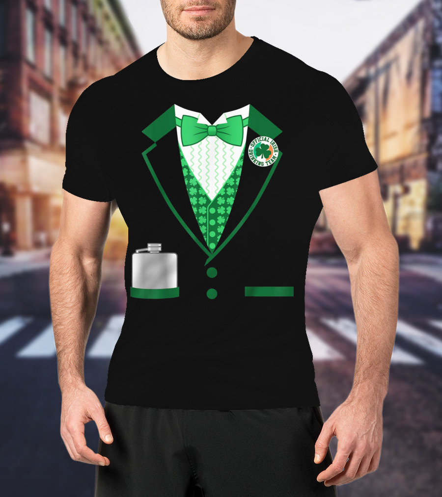 Mens St. Patricks Day Costume Official Irish Drinking Team Funny Iris T-Shirt