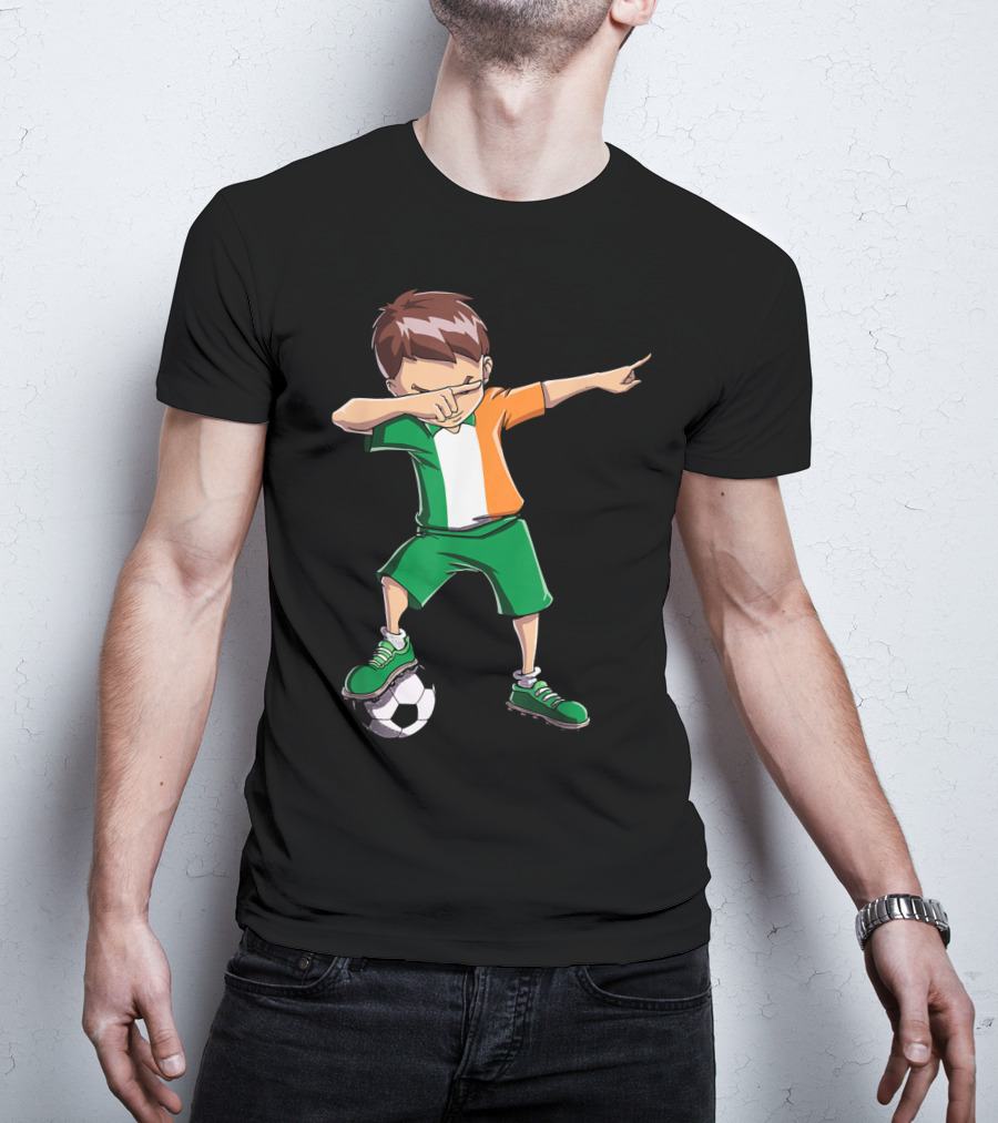 Ireland Soccer Dabbing Boy Football Player T-Shirt