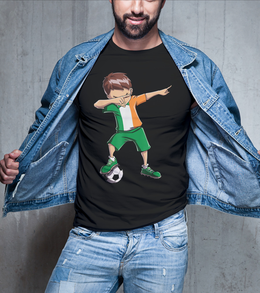 Ireland Soccer Dabbing Boy Football Player T-Shirt