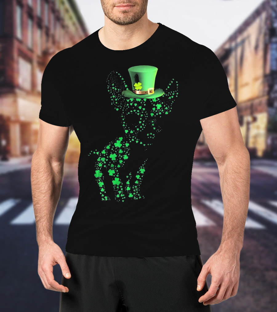Happy St. Patrick's Day Chihuahua Lucky Shamrock Hat T-Shirt