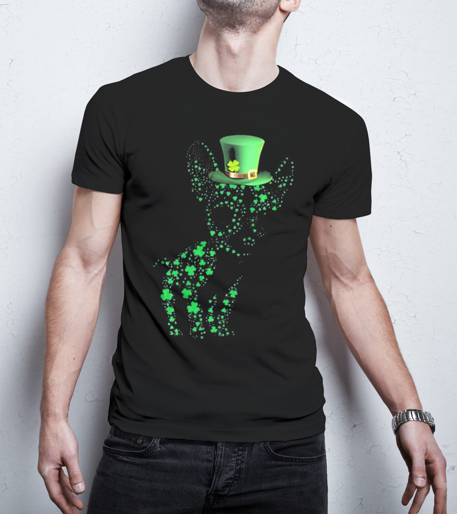 Happy St. Patrick's Day Chihuahua Lucky Shamrock Hat T-Shirt
