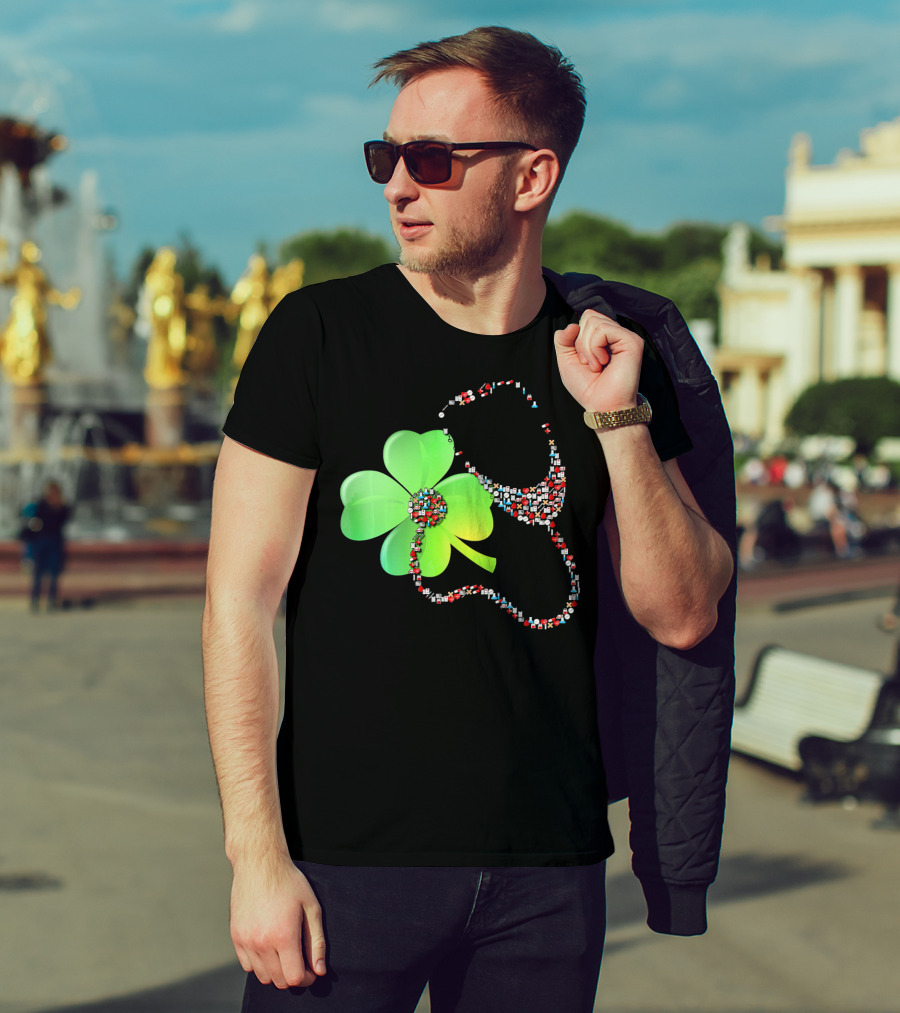 Shamrock Saint Patrick's Day Nurse Stethoscope Emoji Icons T-Shirt