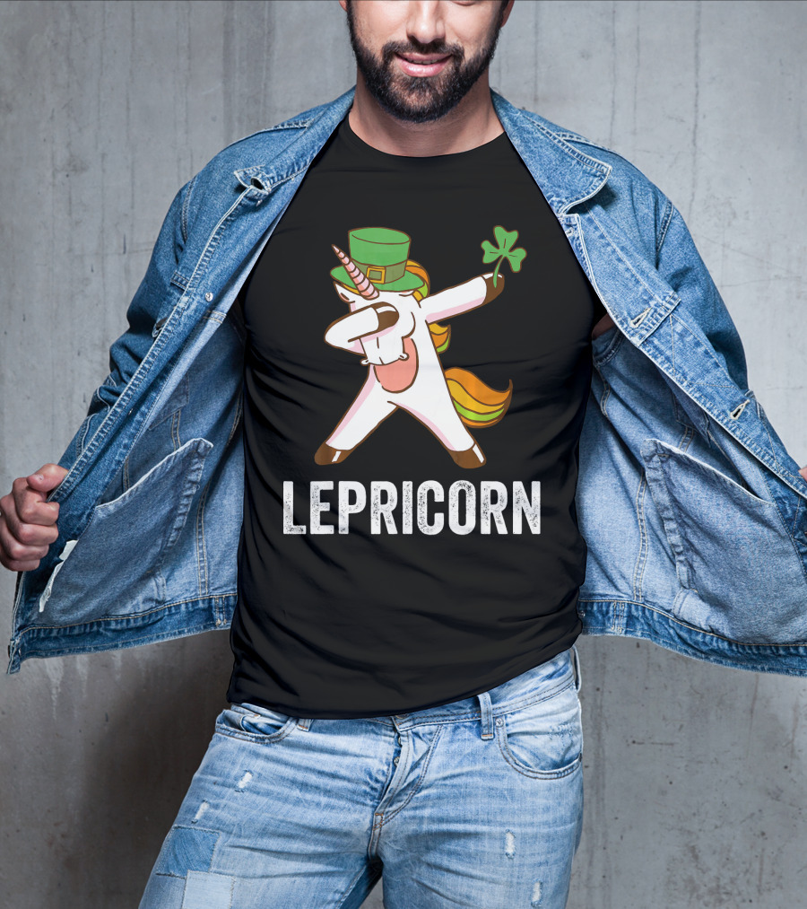 Irish Leprechaun Unicorn Dabbing Lepricorn Shamrock T-Shirt