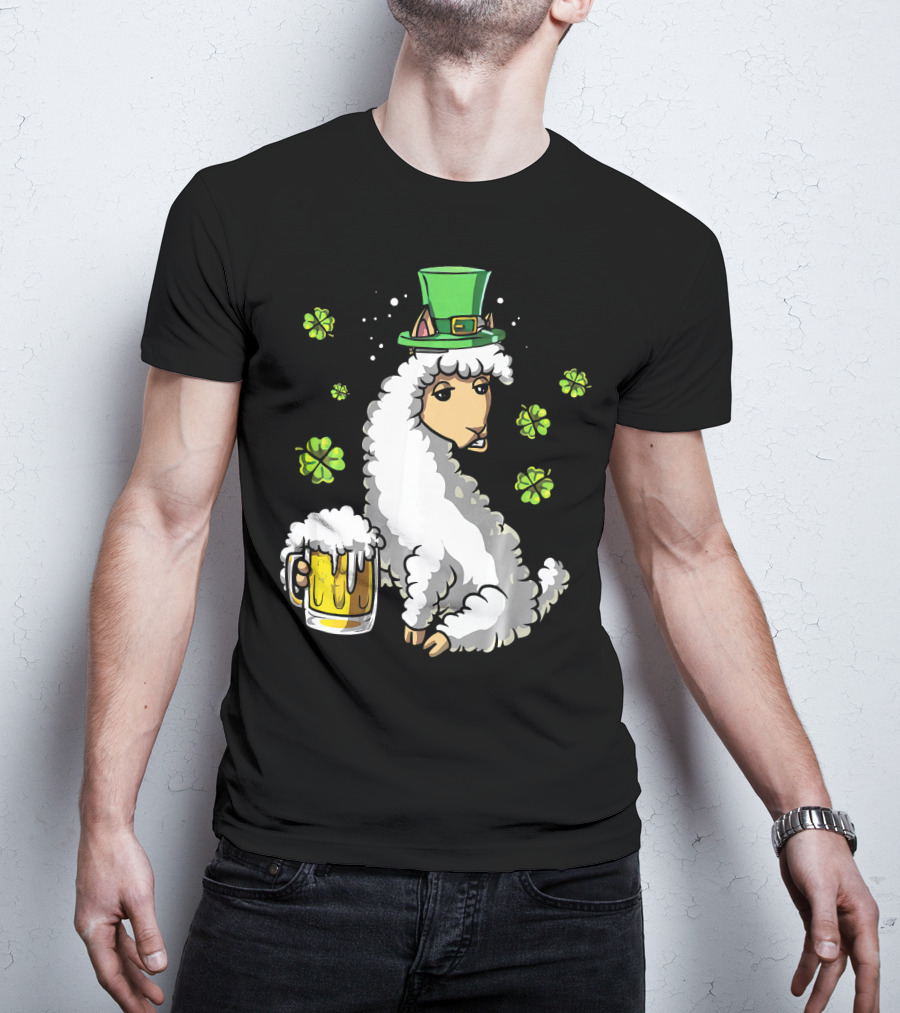 Leprechaun Sheep With Beer And Shamrocks T-Shirt