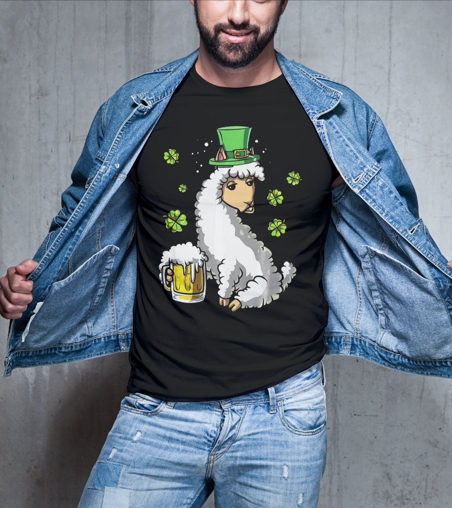 Leprechaun Sheep With Beer And Shamrocks T-Shirt