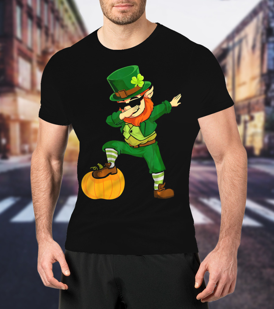 Thanksgiving Leprechaun Dabbing With Pumpkin T-Shirt