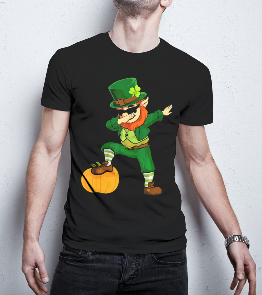 Thanksgiving Leprechaun Dabbing With Pumpkin T-Shirt