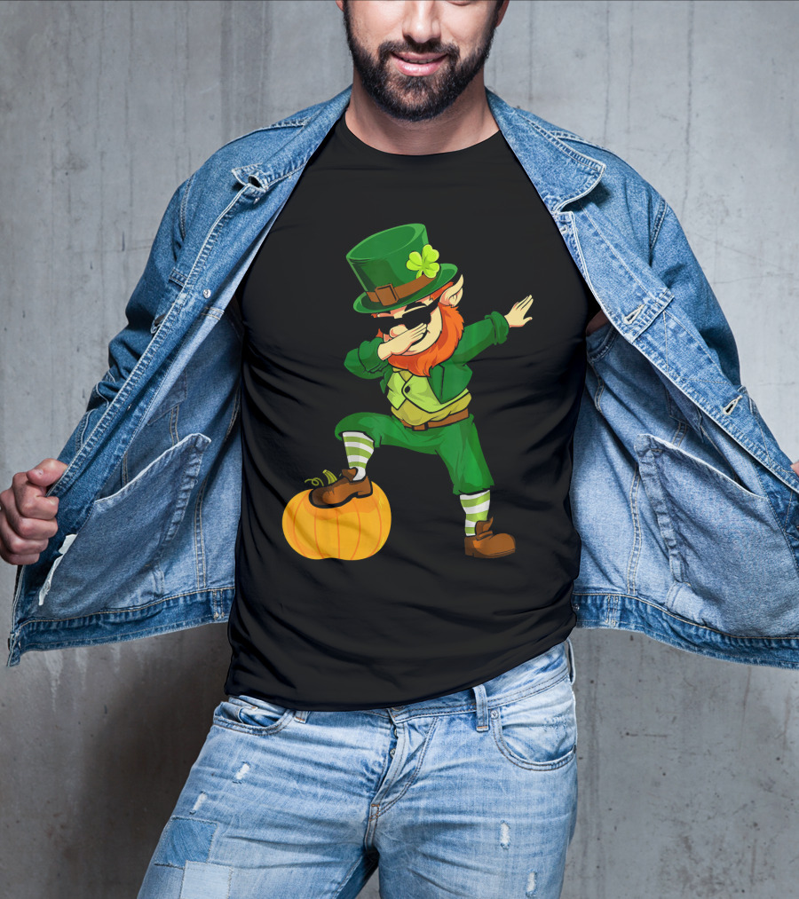 Thanksgiving Leprechaun Dabbing With Pumpkin T-Shirt