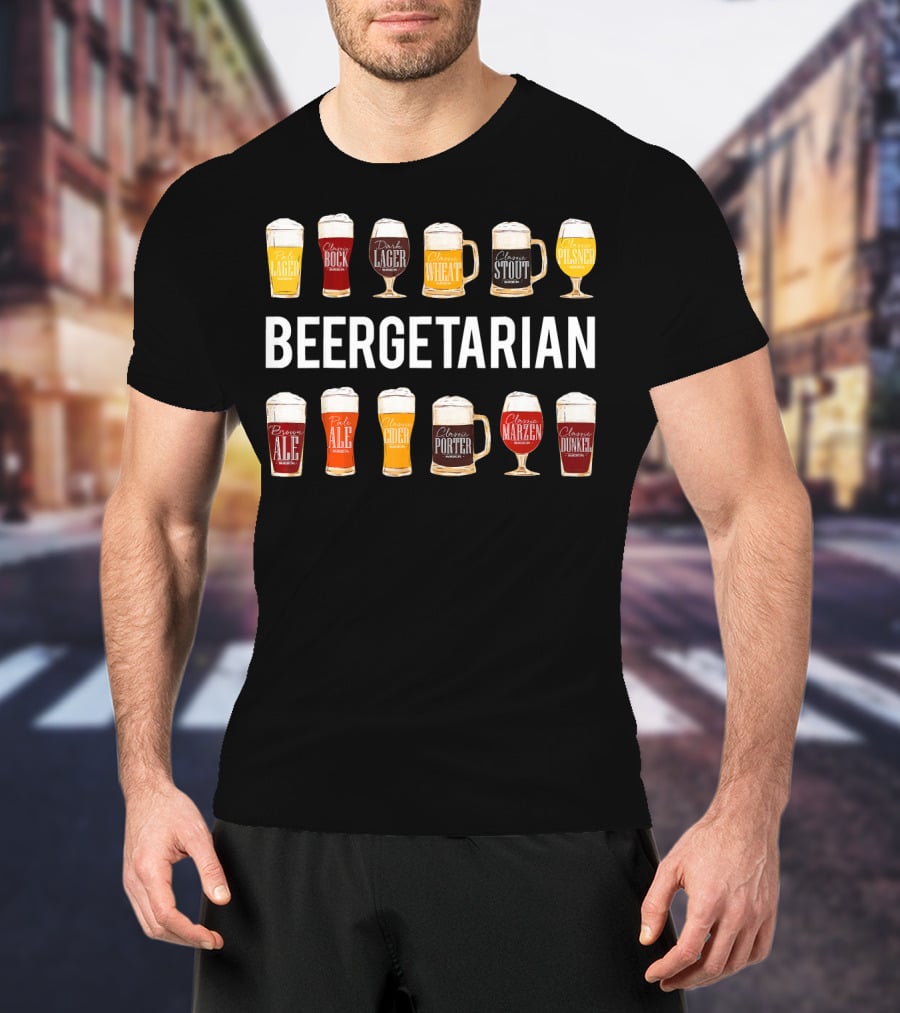 Beergetarian Lager Pilsner Wheat Stout Ale Bock Cider Porter Märzen Dunkel Funny Craft T-Shirt