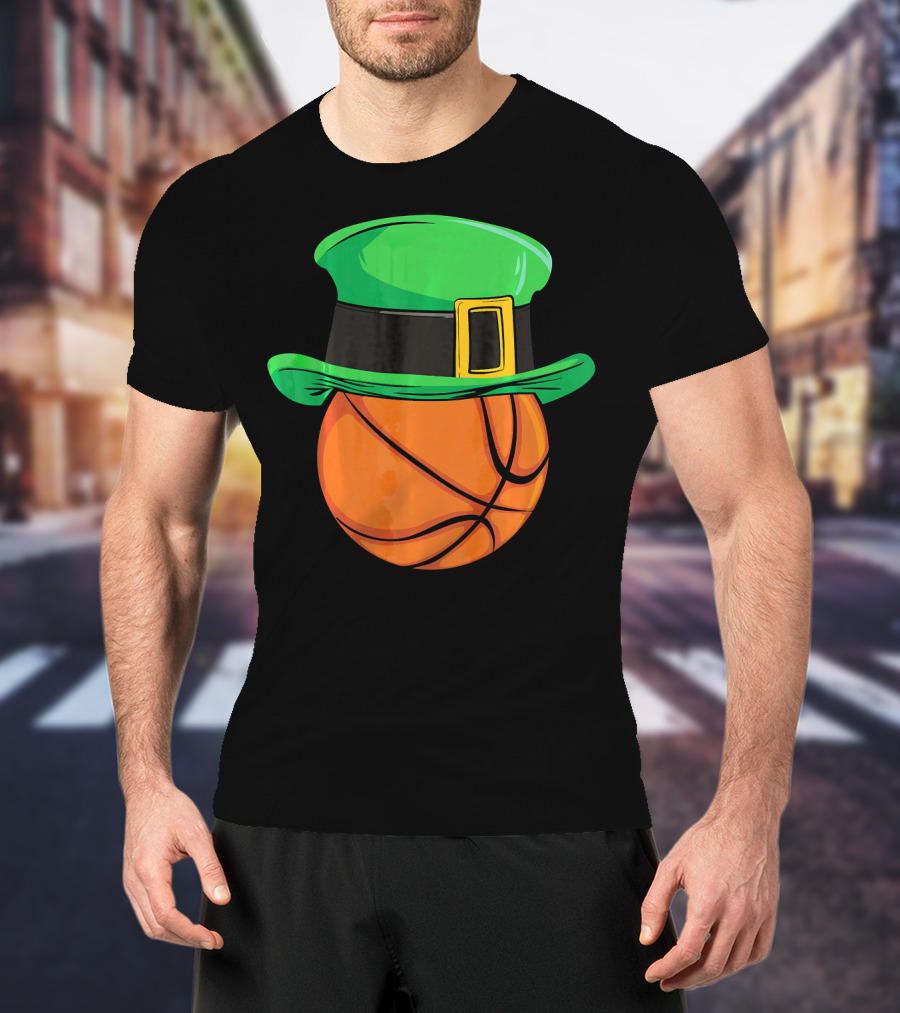 Leprechaun Hat Basketball St Patricks Day T-Shirt